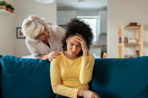 woman crying because of the death of a loved one - dayton wrongful death lawyer